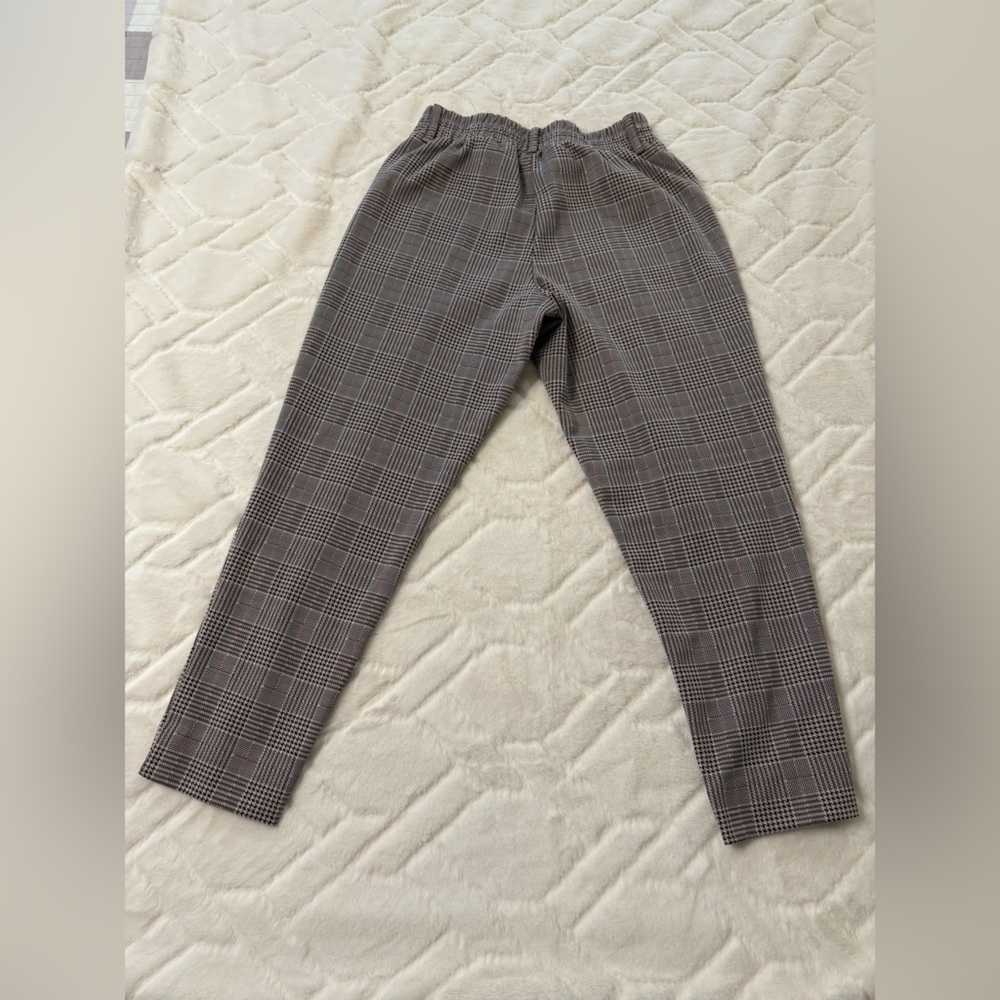 Maurices Women's Plaid Ankle Pants - Pink/Black and White - Picture 3 of 10